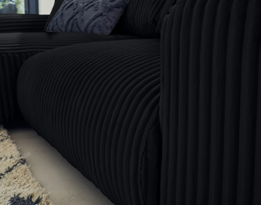 Canapé d'angle réversible 4 places en velours côtelé grosses côtes Garance Canapé d'angle réversible 4 places en velours côtelé grosses côtes Garance