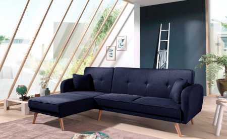 Folke - Canapé d'angle réversible scandinave convertible en tissu - 239x85x158cm Folke - Canapé d'angle réversible scandinave convertible en tissu - 239x85x158cm