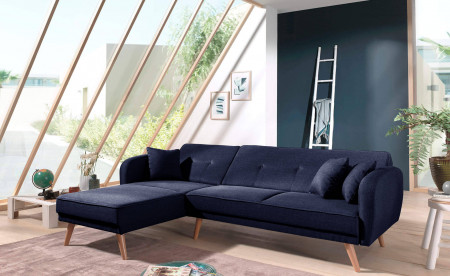 Folke - Canapé d'angle réversible scandinave convertible en tissu - 239x85x158cm Folke - Canapé d'angle réversible scandinave convertible en tissu - 239x85x158cm