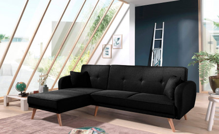 Folke - Canapé d'angle réversible scandinave convertible en tissu - 239x85x158cm Folke - Canapé d'angle réversible scandinave convertible en tissu - 239x85x158cm