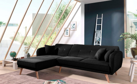 Folke - Canapé d'angle réversible scandinave convertible en tissu - 239x85x158cm Folke - Canapé d'angle réversible scandinave convertible en tissu - 239x85x158cm