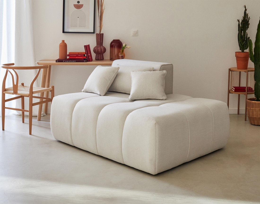 Canapé modulable d'angle gauche 4 places en tissu Caracas