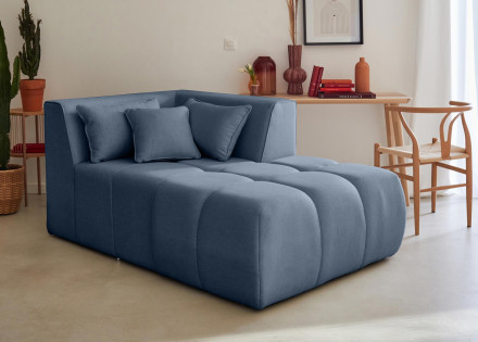 Module d'assise méridienne droit en tissu Caracas