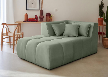 Module d'assise méridienne gauche en tissu Caracas