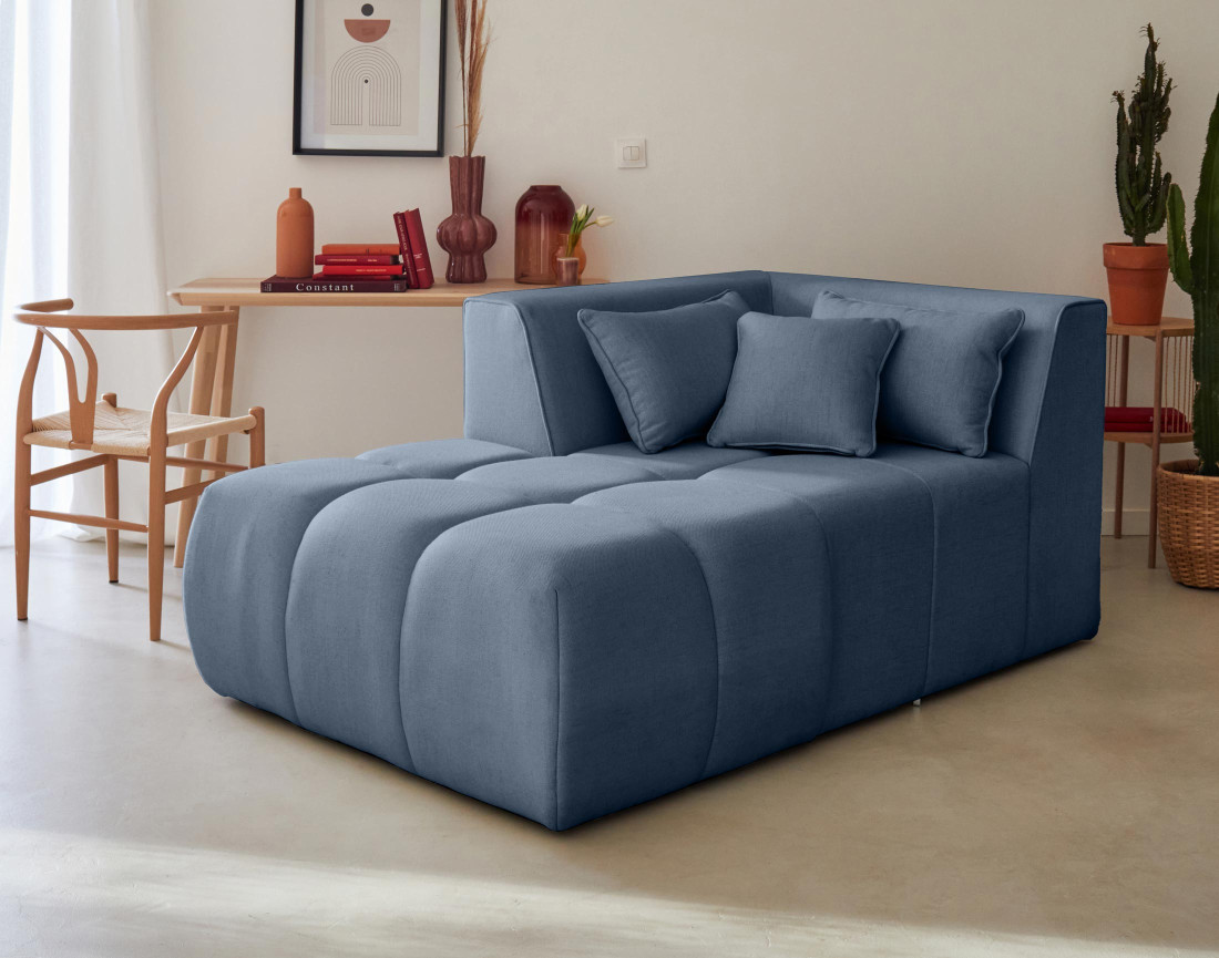 Module d'assise méridienne gauche en tissu Caracas