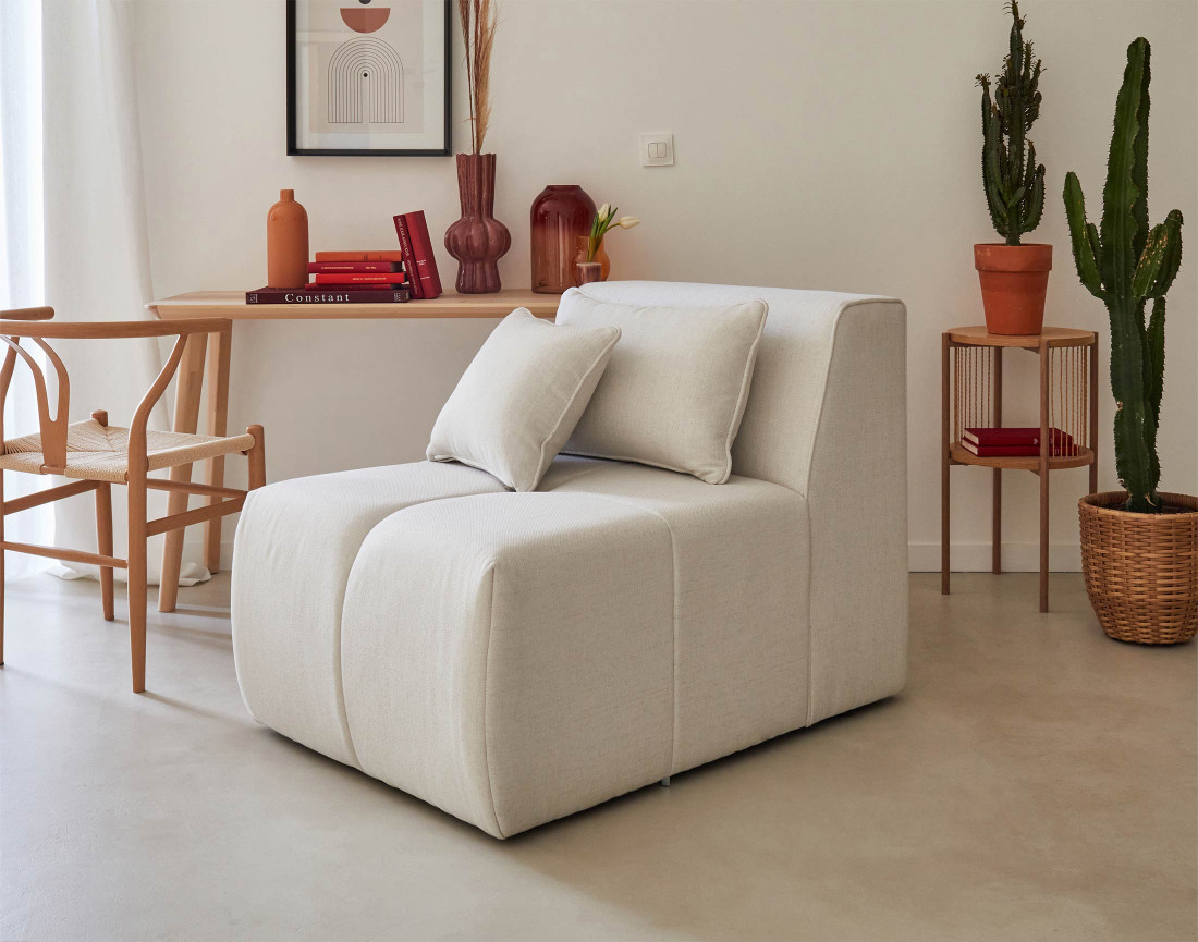 Module d'assise sans accoudoirs en tissu Caracas