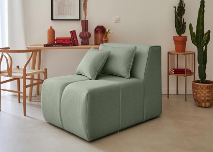 Module d'assise sans accoudoirs en tissu Caracas