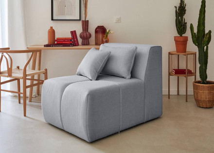 Module d'assise sans accoudoirs en tissu Caracas