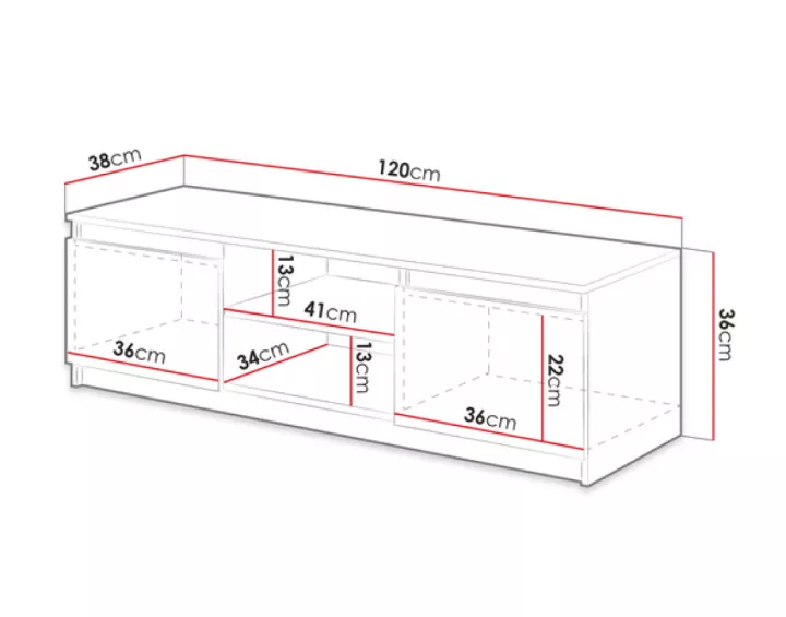 Robin - meuble tv 120 cm - style industriel