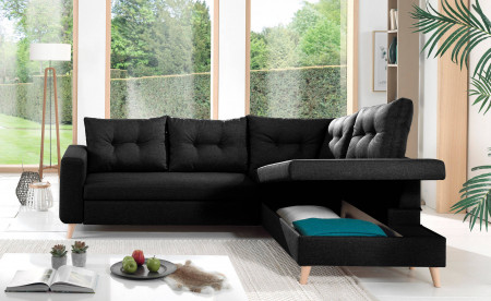 NORDIC - Canapé scandinave d'angle droite L convertible en tissu - 234x86x188cm NORDIC - Canapé scandinave d'angle droite L convertible en tissu - 234x86x188cm