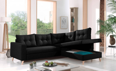 NORDIC - Canapé scandinave d'angle droite L convertible en tissu - 234x86x188cm NORDIC - Canapé scandinave d'angle droite L convertible en tissu - 234x86x188cm