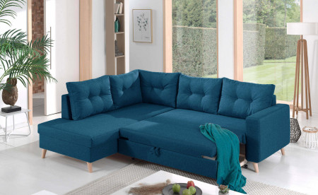 NORDIC - Canapé scandinave d'angle gauche L convertible en tissu - 234x86x188cm NORDIC - Canapé scandinave d'angle gauche L convertible en tissu - 234x86x188cm