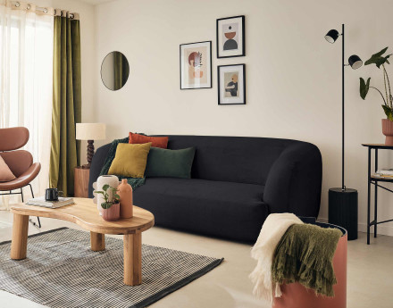 Canapé 3 places en velours Ernee