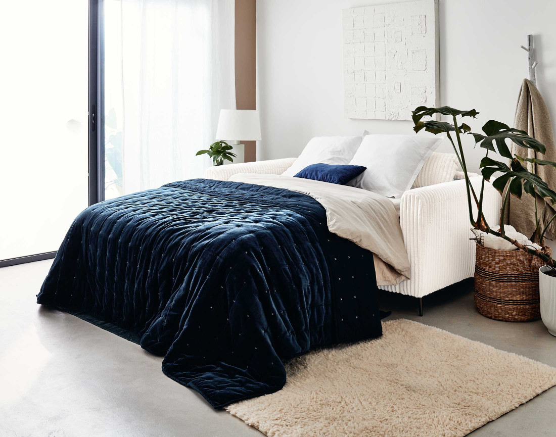 Canapé OWEN 3 places convertible express quotidien en grosses côtes | Best Mobilier