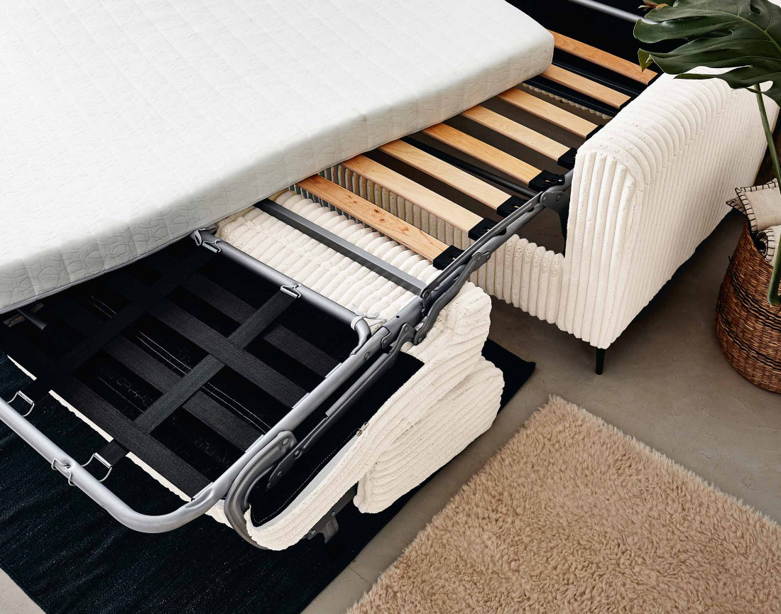 Canapé OWEN 3 places convertible express quotidien en grosses côtes | Best Mobilier
