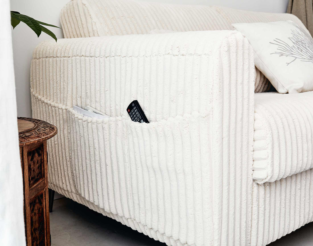 Canapé OWEN 3 places convertible express quotidien en grosses côtes | Best Mobilier