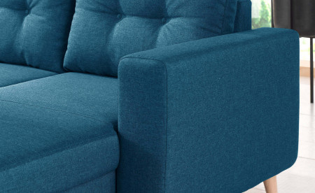 NORDIC - Canapé scandinave d'angle gauche panoramique convertible en tissu - 299x86x188cm NORDIC - Canapé scandinave d'angle gauche panoramique convertible en tissu - 299x86x188cm