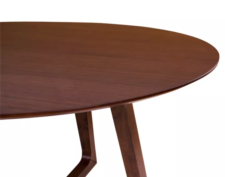 Table à manger ronde en bois plaquage noyer 137 cm Solin