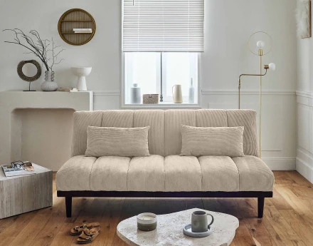 Canapé convertible clic-clac 2 places en velours côtelé Samarra