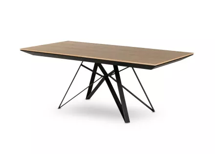 Table à manger extensible en bois et métal 200 à 292 cm Belize