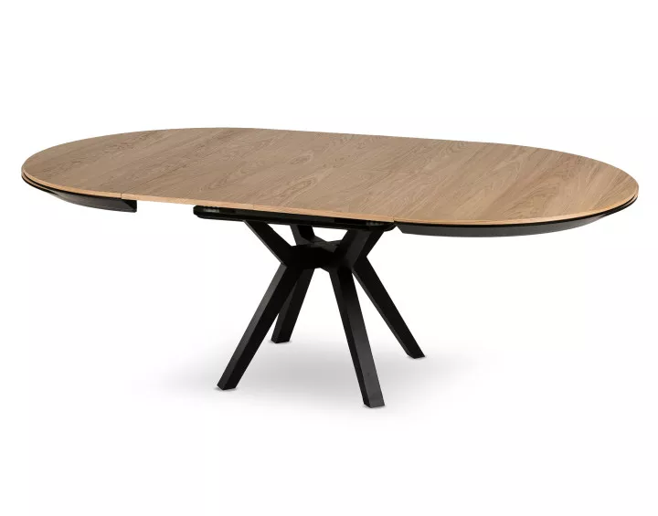 Table à manger ronde extensible en bois 130 à 224 cm Pampa