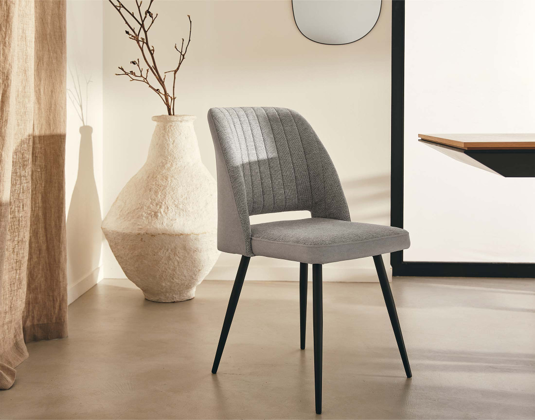 Lot de deux chaises en velours et tissu Zarka