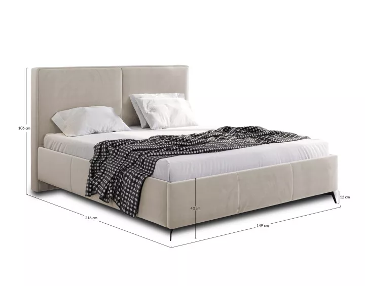 Lit coffre 140x200 cm avec sommier inclus en velours Casilda