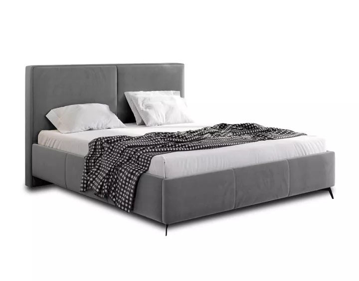 Lit coffre 160x200 cm sommier inclus en velours Casilda