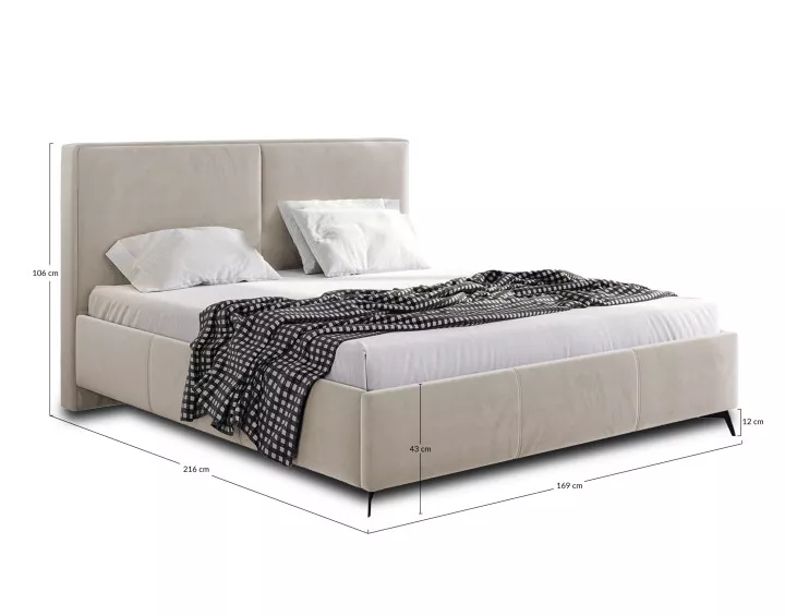 Lit coffre 160x200 cm sommier inclus en velours Casilda