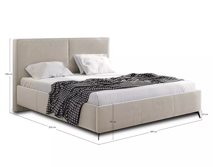 Lit coffre 180x200 cm sommier inclus en velours Casilda