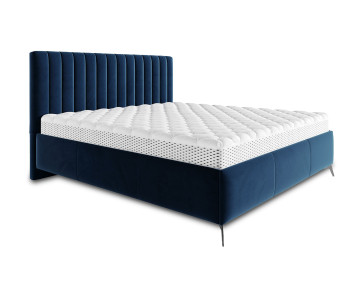 Lit coffre 140x200 cm sommier inclus en velours Mendoza