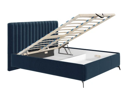 Lit coffre 180x200 cm sommier inclus en velours Mendoza