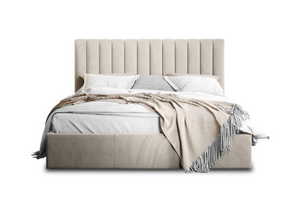 Lit coffre 140x200 cm sommier inclus en velours Rosario
