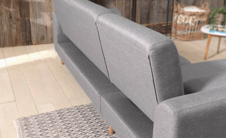 VERA - Canapé d'angle réversible convertible au style scandinave en tissu - 246x88x149cm VERA - Canapé d'angle réversible convertible au style scandinave en tissu - 246x88x149cm