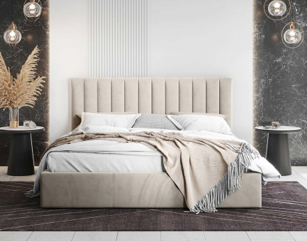Lit coffre 180x200 cm sommier inclus en velours Rosario