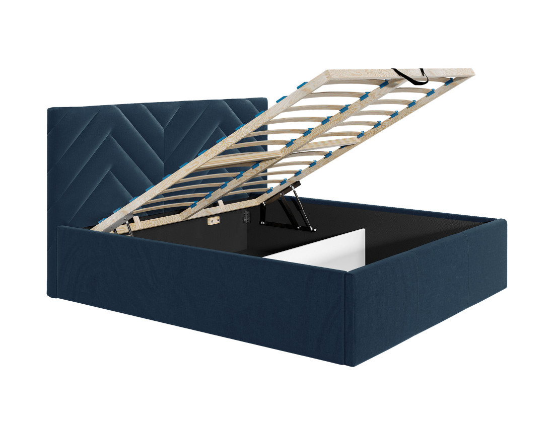 Lit coffre 140x200 cm sommier inclus en velours Santiago