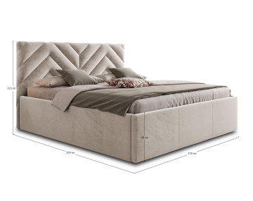 Lit coffre 160x200 cm sommier inclus en velours Santiago