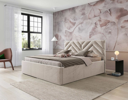 Lit coffre 180x200 cm sommier inclus en velours Santiago