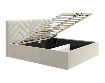 Lit coffre 180x200 cm sommier inclus en velours Santiago