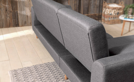VERA - Canapé d'angle réversible convertible au style scandinave en tissu - 246x88x149cm VERA - Canapé d'angle réversible convertible au style scandinave en tissu - 246x88x149cm