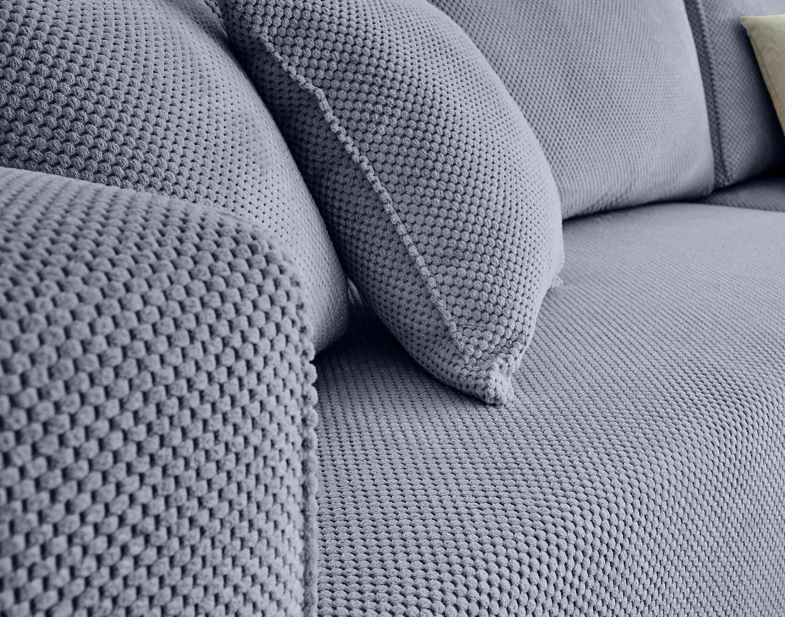 Canapé d'angle réversible 4 places velours texturé Topaze - Best Mobilier