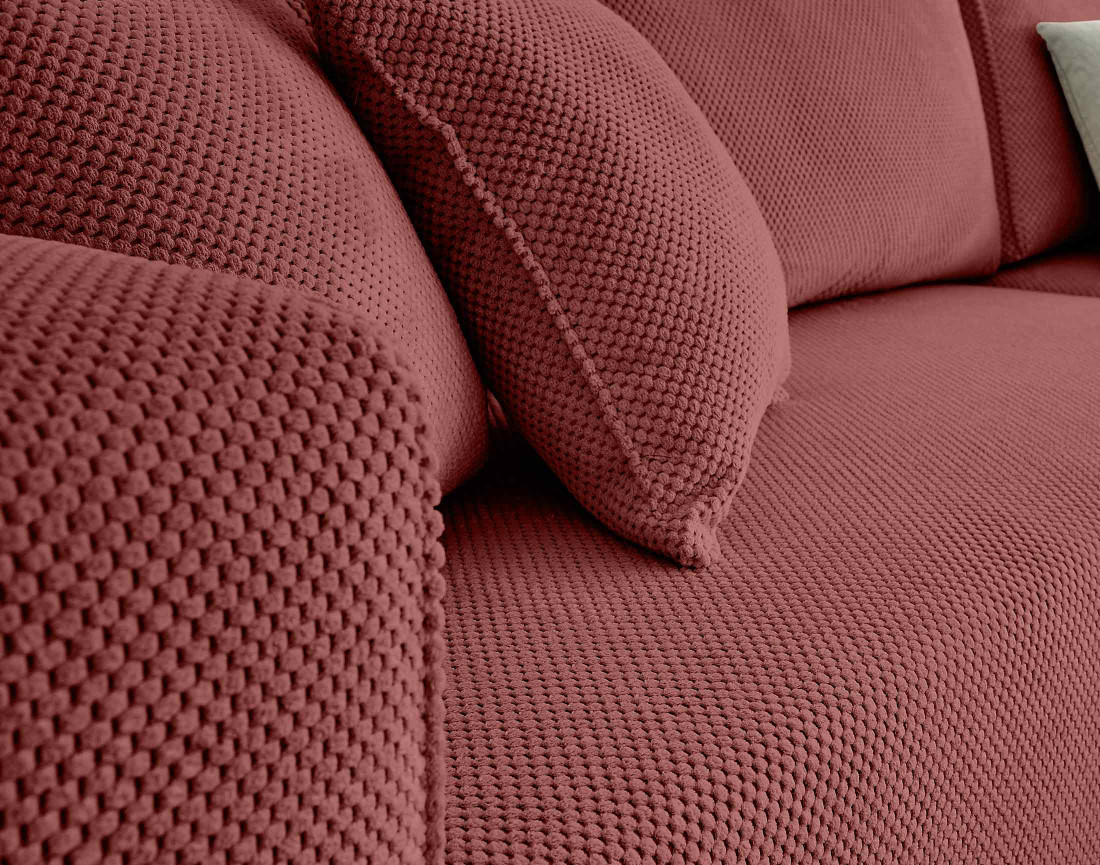 Canapé d'angle réversible 4 places convertible avec coffre en velours texturé Topaze Canapé d'angle réversible 4 places convertible avec coffre en velours texturé Topaze