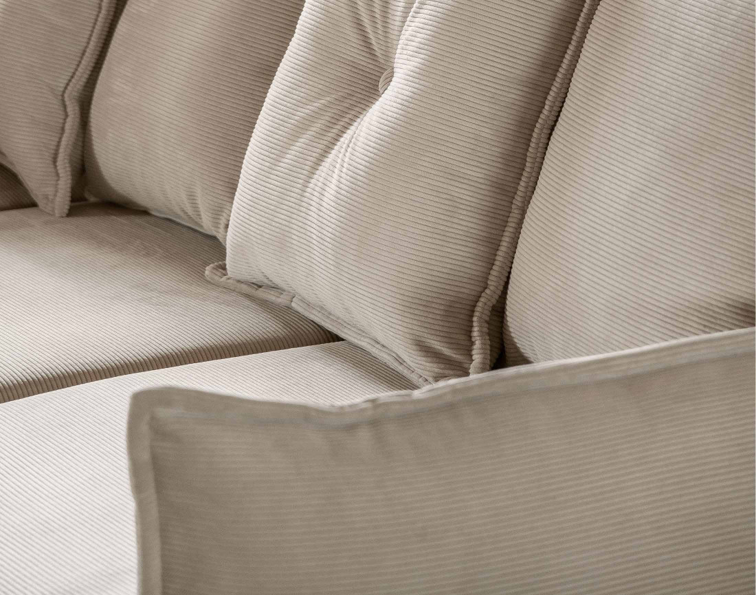 Canapé d'angle d'ange gauche 5 places convertible avec coffre en velours côtelé Lena Canapé d'angle d'ange gauche 5 places convertible avec coffre en velours côtelé Lena