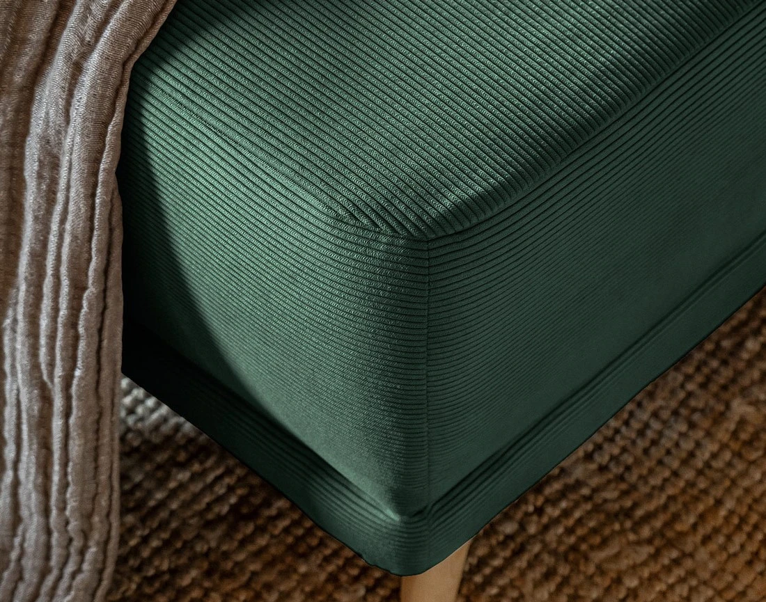 Canapé d'angle d'ange gauche 5 places convertible avec coffre en velours côtelé Lena