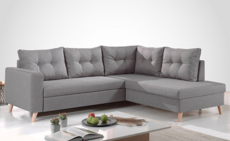 NORDIC - Canapé scandinave d'angle droite L convertible en tissu - 234x86x188cm NORDIC - Canapé scandinave d'angle droite L convertible en tissu - 234x86x188cm