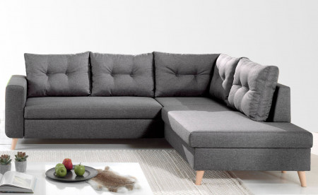NORDIC - Canapé scandinave d'angle droite L convertible en tissu - 234x86x188cm NORDIC - Canapé scandinave d'angle droite L convertible en tissu - 234x86x188cm
