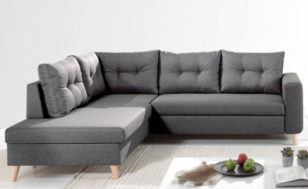 NORDIC - Canapé scandinave d'angle gauche L convertible en tissu - 234x86x188cm NORDIC - Canapé scandinave d'angle gauche L convertible en tissu - 234x86x188cm