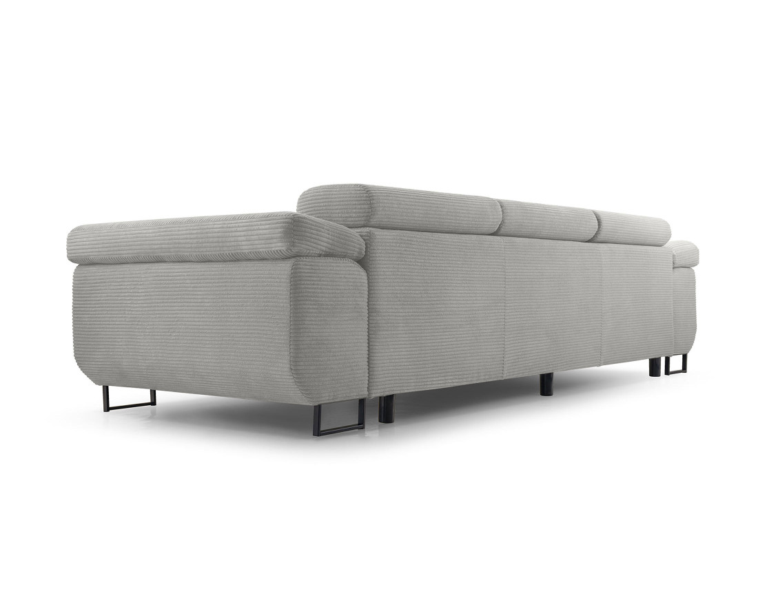 Canapé 3 places convertible avec têtières réglables en velours côtelé Pablo