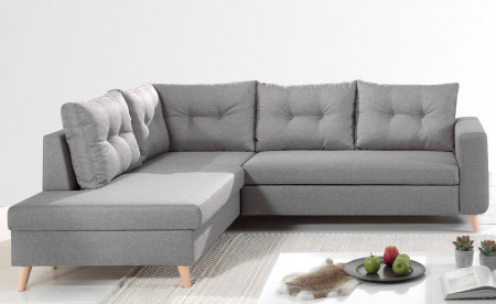 NORDIC - Canapé scandinave d'angle gauche L convertible en tissu - 234x86x188cm NORDIC - Canapé scandinave d'angle gauche L convertible en tissu - 234x86x188cm