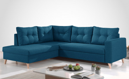 NORDIC - Canapé scandinave d'angle gauche L convertible en tissu - 234x86x188cm NORDIC - Canapé scandinave d'angle gauche L convertible en tissu - 234x86x188cm